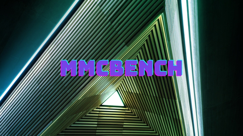 MMCBench in text with an abstract background