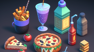 Images of 3D assets for games