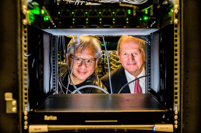 Photo of Nvidia CEO Jensen Huang and Marcus Wallenberg from the Knut and Alice Wallenberg Foundation in Sweden