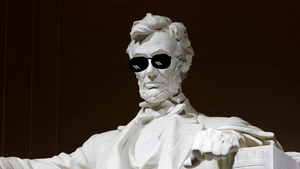 Abraham Lincoln Memorial with sunglasses
