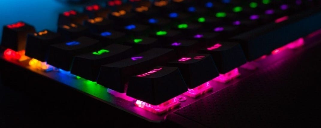 Mechanical keyboard with multicoloured lights