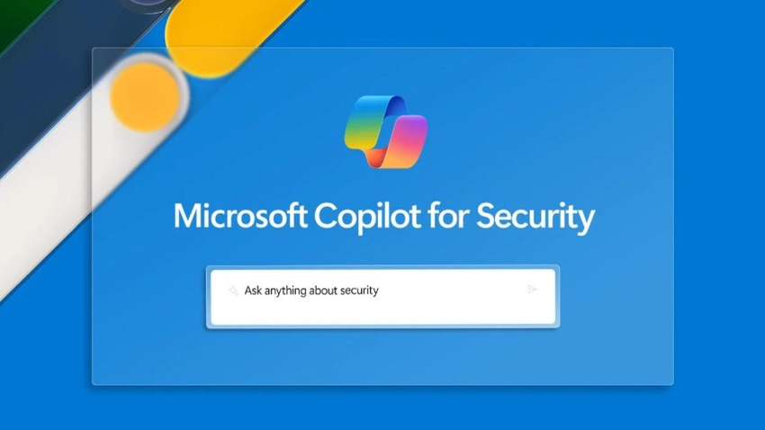 Logo for Microsoft Security Copilot on a blue background