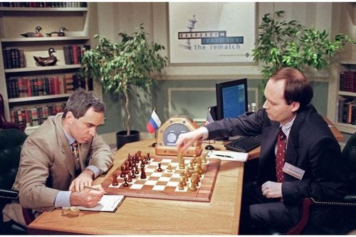 Garry Kasparov and Murray Campbell in the 1997 match-up