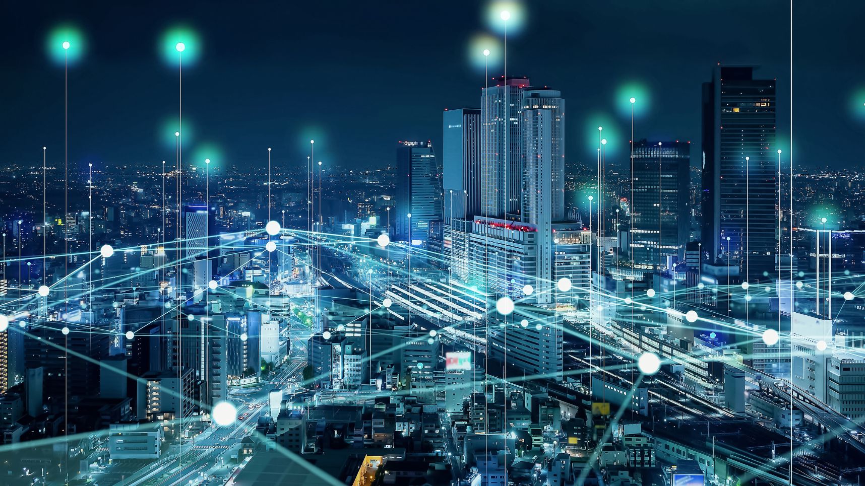 Smart city and communication network concept