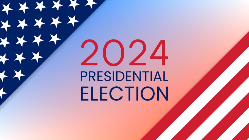 An image of U.S. flag with the words, 2024 presidential election