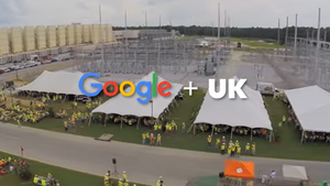Photo of a U.K. site with the words Google + UK superimposed on top