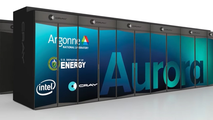 Image of the Aurora supercomputer
