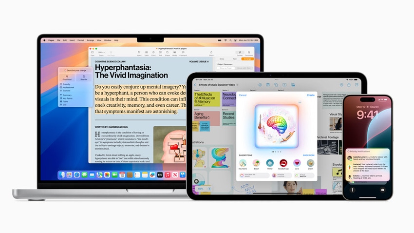 Apple’s new AI software, Apple Intelligence shown on new iPhone, iPad and Mac features 