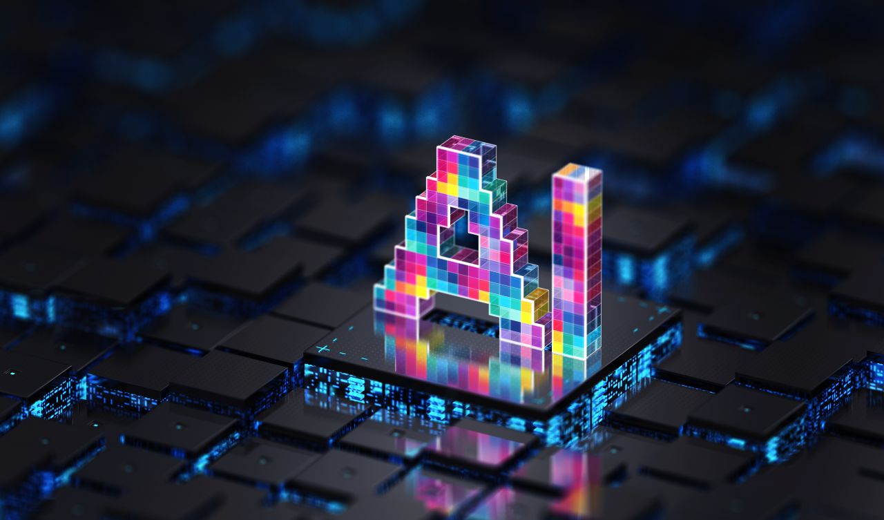 Digital AI in letters