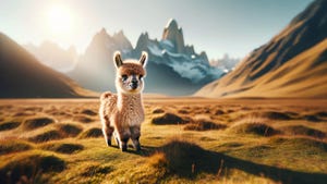 Illustration of a small llama in a field for a story about the TinyLlama language model