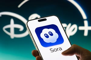 Photo of Sora app and Disney logo on smartphone Photo of Sora app and Disney logo on smartphone