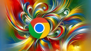 Abstract representation of the Google Chrome logo made using AI