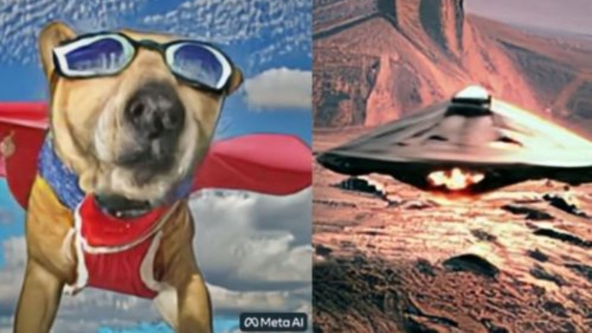 A flying dog and a UFO generated by AI. These videos were generated by Make-a-video, Meta's new AI video generation model