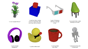 Examples of 3D models generated by Point-E