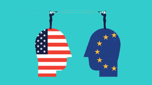 US, EU regulators look at each other with binoculars