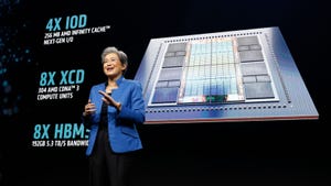 AMD managing director Lisa Su showing off the new Instinct MI300X chips. AMD is taking on Nvidia for AI training hardware & Intel for AI laptop chips