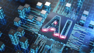 A digital drawing of the words AI sprawled ono a circuit board