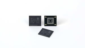Three small flash chips on a white background