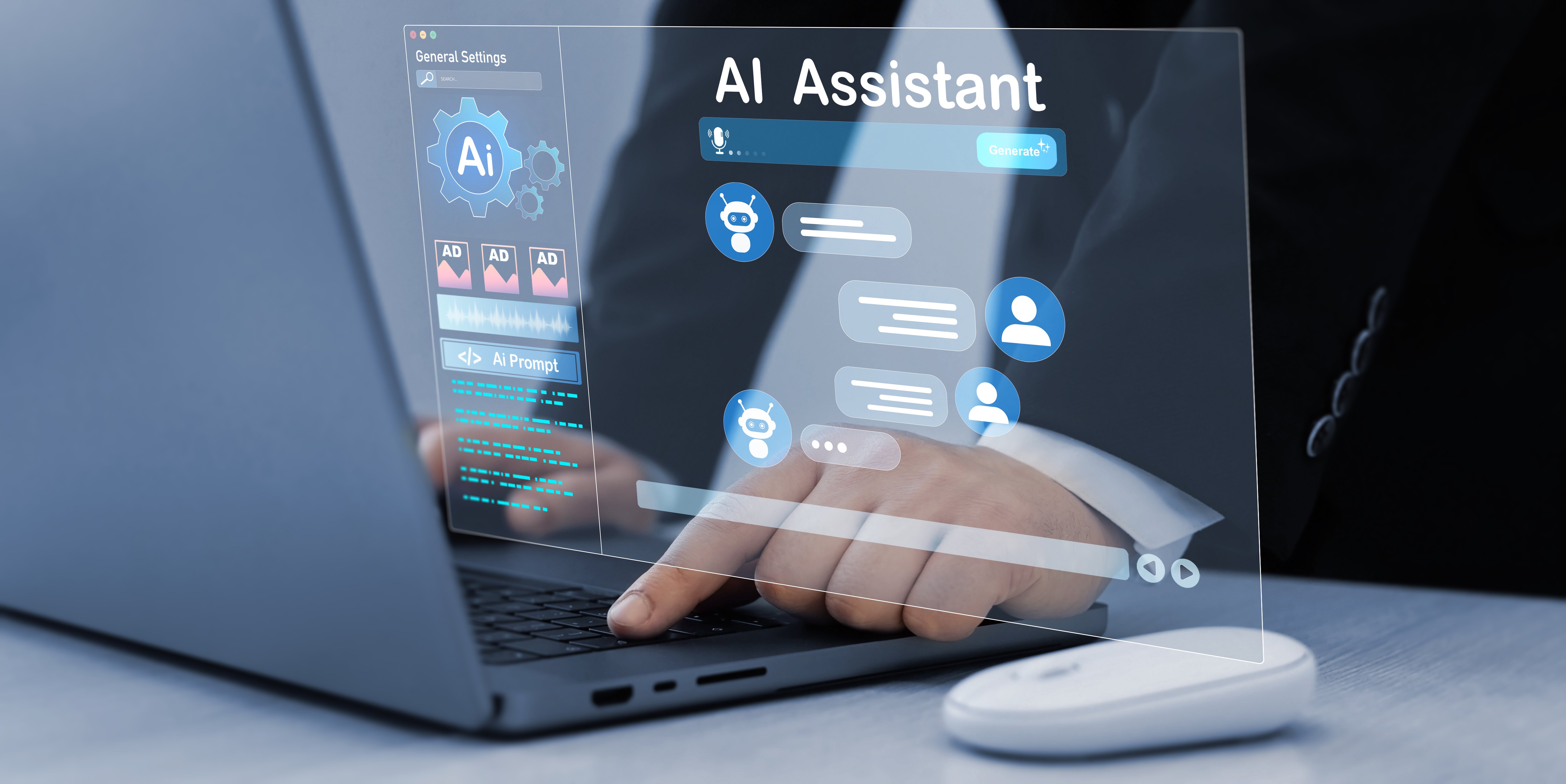 Photo illustration of an AI assistant