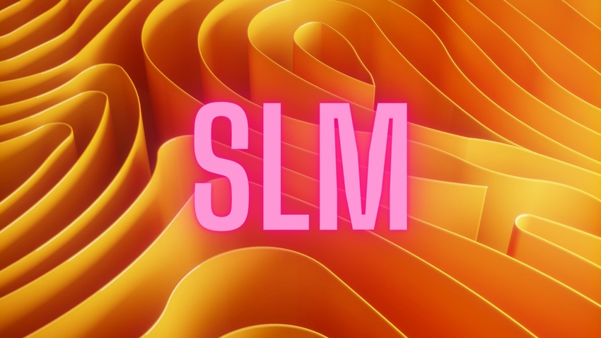 Letters SLM on an orange background