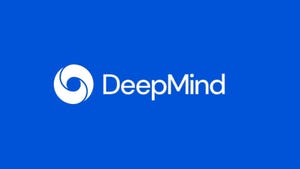 DeepMind logo on a blue background