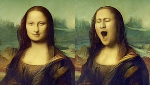 Image of Mona Lisa yawning