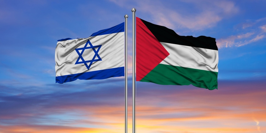 Israel and Palestine flags 