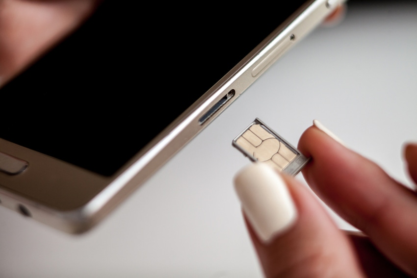 SIM card replacement on a mobile phone