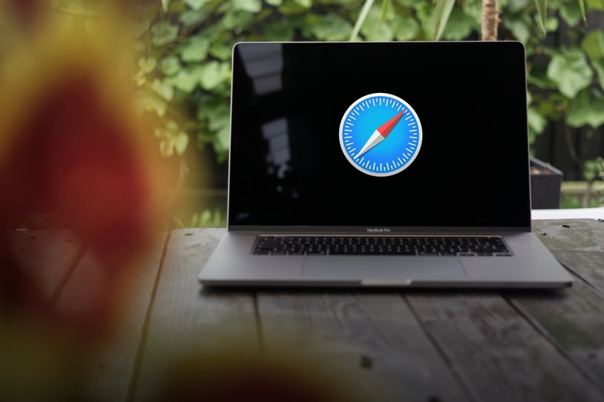 Safari Web browser logo on a MacBook Pro screen