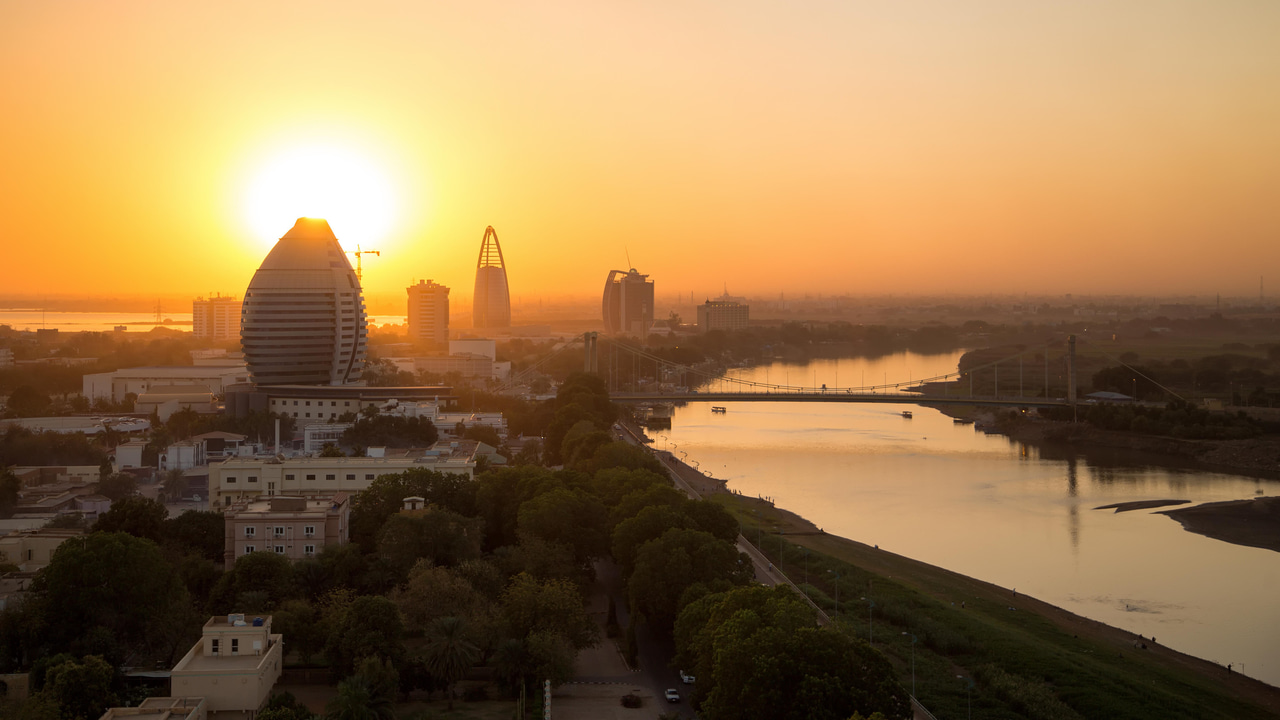 A sunset view of river Nile in Khartoum, South Sudan A sunset view of river Nile in Khartoum, South Sudan