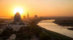 A sunset view of river Nile in Khartoum, South Sudan A sunset view of river Nile in Khartoum, South Sudan