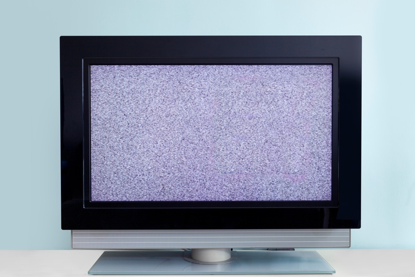 A television set with static on the screen