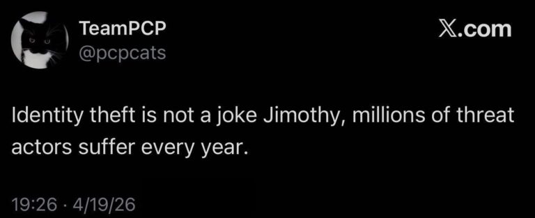 An X post by TeamPCP