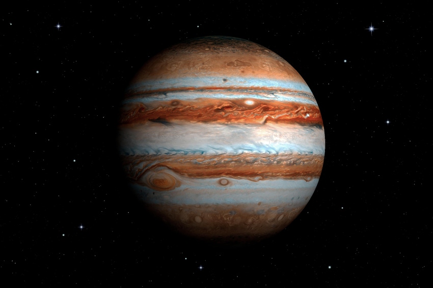The planet Jupiter in space