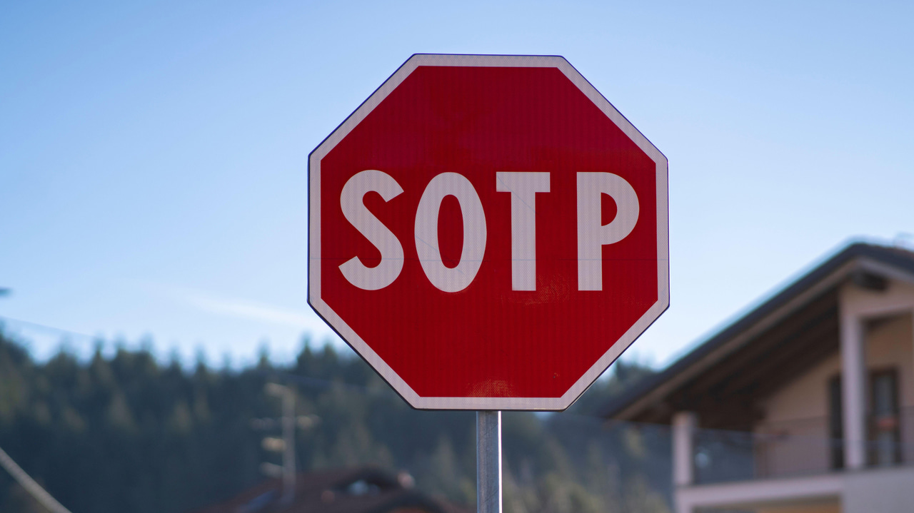 A stop sign that misspells it SOTP. To err is human. A stop sign that misspells it SOTP. To err is human.