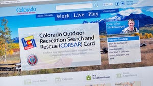Screenshot of the Colorado state government website