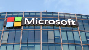 Microsoft logo on a building Microsoft logo on a building