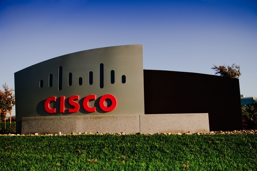 Cisco sign outside of the company headquarters 