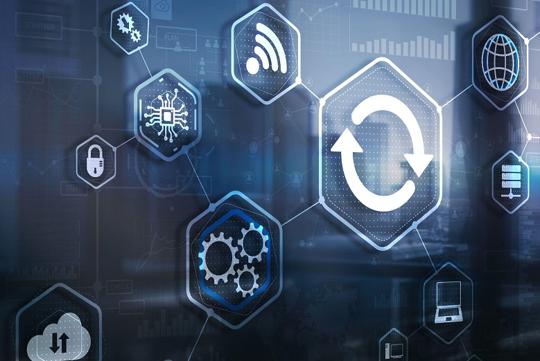 Graphic showing something being updated Graphic showing something being updated