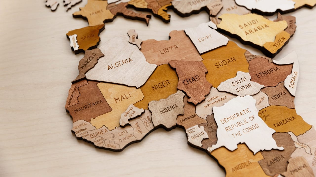 patchwork of africa nations in woodblock patchwork of africa nations in woodblock