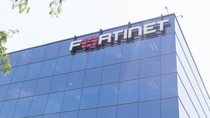 Fortinet sign on a building Fortinet sign on a building