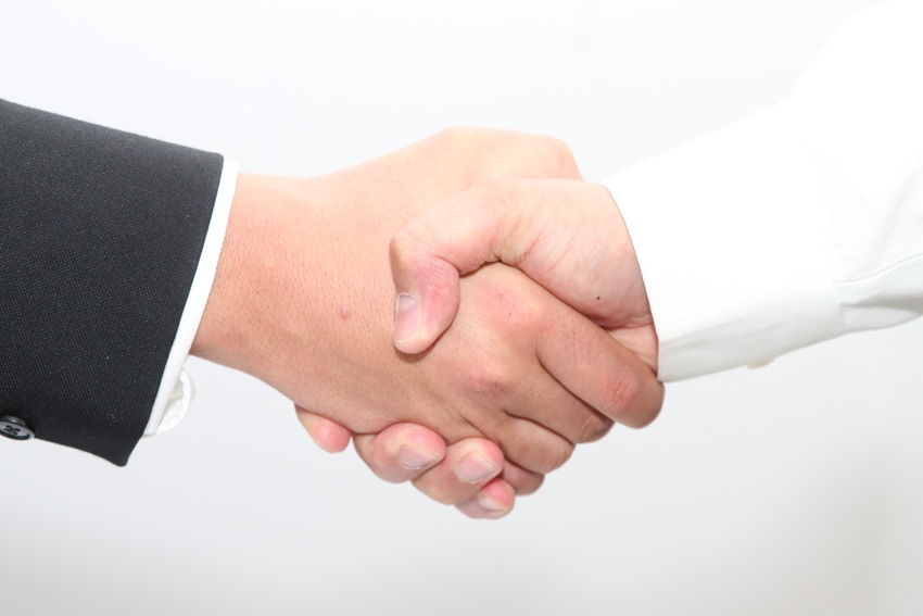 Two people shaking hands