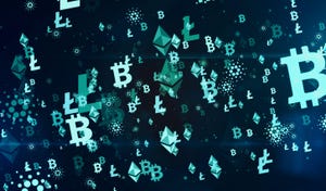 Bitcoin symbols floating