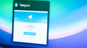Computer screen that shows the screen of an open Telegram app Computer screen that shows the screen of an open Telegram app
