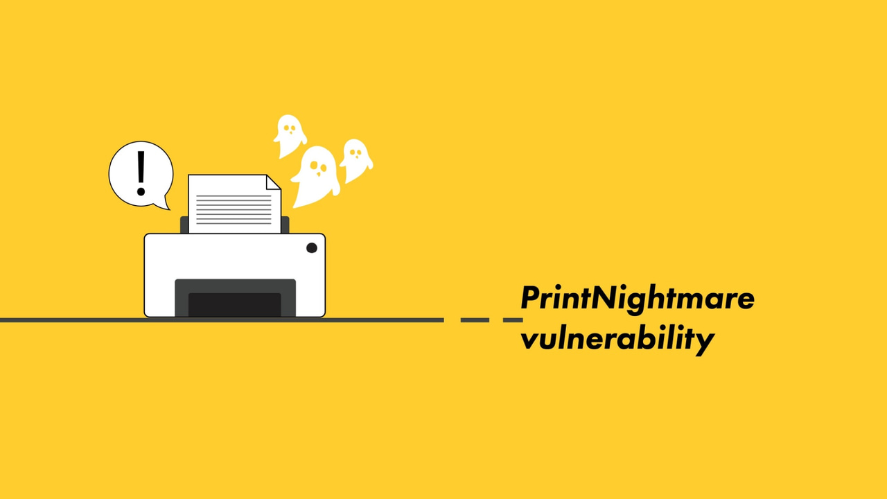 Illustration depicting PrintNightmare Vulnerability Illustration depicting PrintNightmare Vulnerability