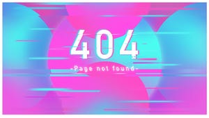 404 Page Not Found illustration in pink and blue