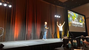 Founder and CTO of Knostic, Sounil Yu, collecting his award onstage Founder and CTO of Knostic, Sounil Yu, collecting his award onstage