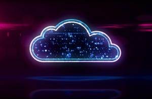 cloud computing icon against a dark background