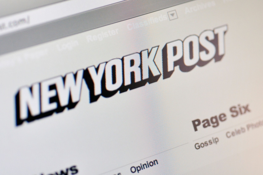 New York Post website displayed on monitor