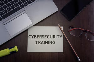 Sign reading "Cybersecurity training"
